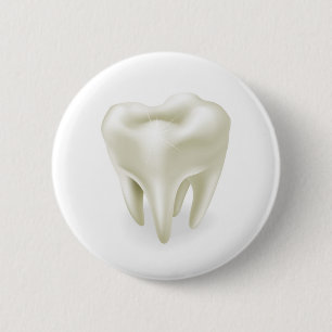 Tooth illustration 6 cm round badge