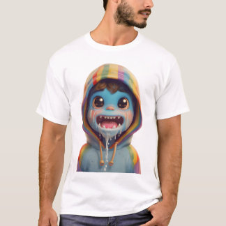 Tooth in Hoodie Crying Rainbow – Unique Art. T-Shirt