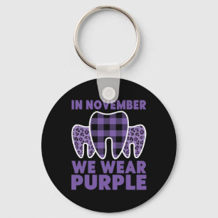 Tooth in November we Wear Purple Alzheimer Awarene Key Ring