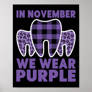 Tooth in November we Wear Purple Alzheimer Awarene Poster