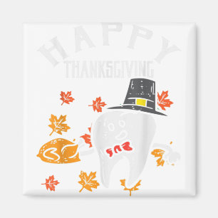 Tooth Leaves Turkey Happy Thanksgiving Dentist Den Magnet