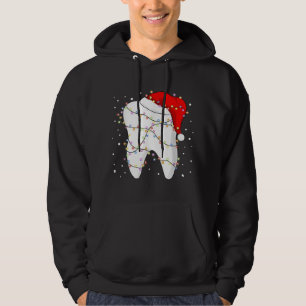 Tooth Lights Santa Hat Christmas Dentist Dental As Hoodie