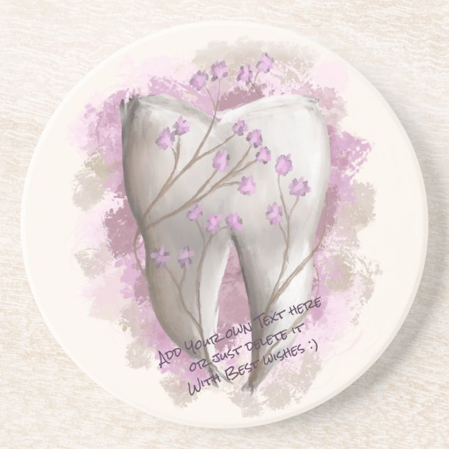 Tooth Painting. Dentist, Dental Assistant Template Coaster (Front)