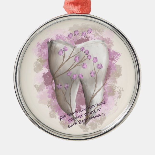 Tooth Painting. Dentist, Dental Assistant Template Metal Ornament (Front)