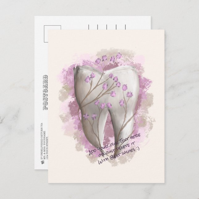 Tooth Painting. Dentist, Dental Assistant Template Postcard (Front/Back)