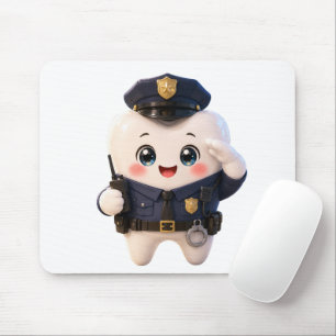 Tooth Police Officer Mouse Pad