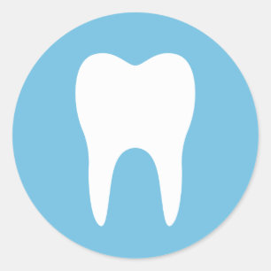 Tooth silhouette blue dentist dental sticker
