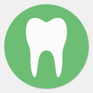 Tooth silhouette green dentist dental sticker