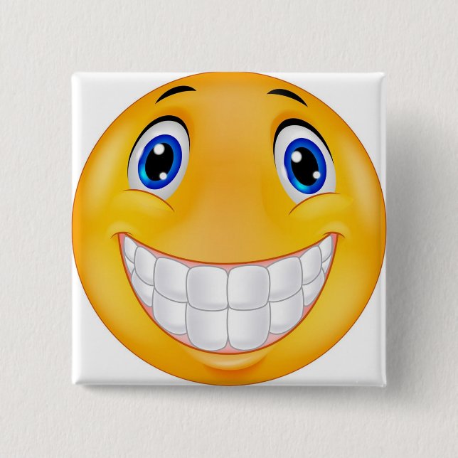 tooth smile 15 cm square badge (Front)