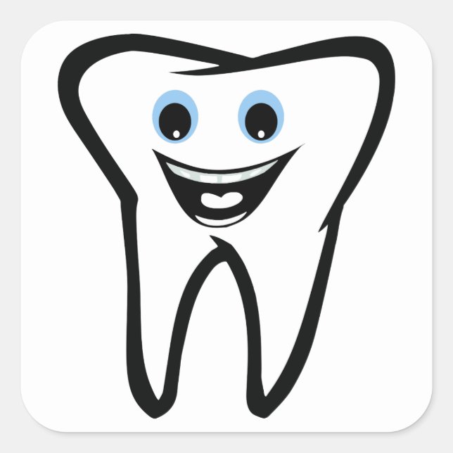 Tooth Square Sticker (Front)