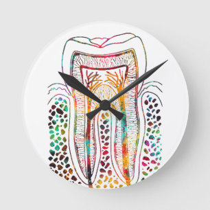 Tooth Structure Round Clock