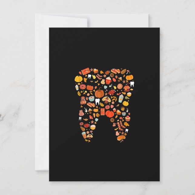 Tooth Teeth Happy Fall Y'all Dental Dentist Thanks Invitation (Front)