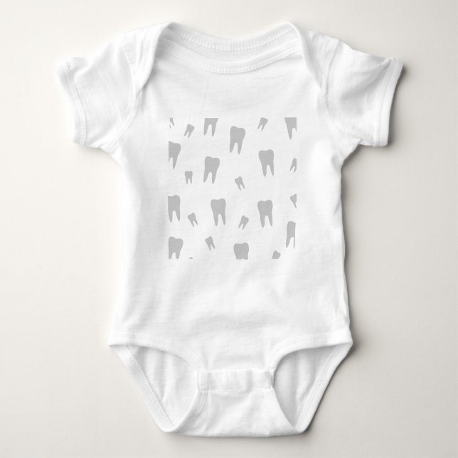 Tooth wallpaper for dentist baby bodysuit (Front)