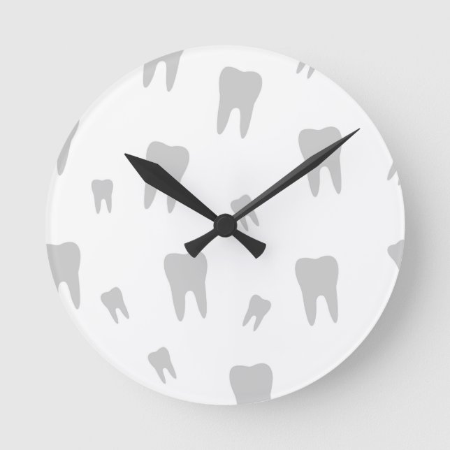 Tooth wallpaper for dentist round clock (Front)