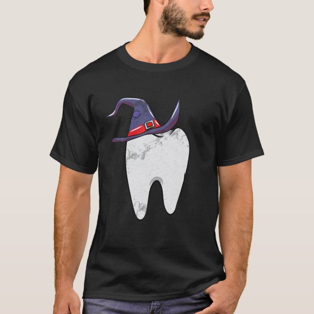 Tooth Witch Lazy Halloween Costume Dentist Dental T-Shirt (Front)