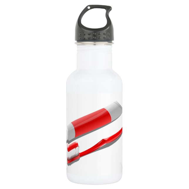 Toothbrush And Toothpaste 532 Ml Water Bottle (Front)