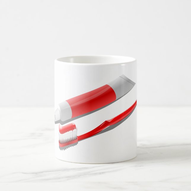 Toothbrush And Toothpaste Coffee Mug (Center)