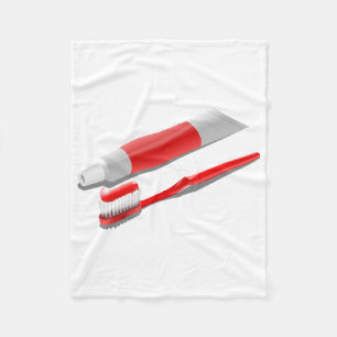 Toothbrush And Toothpaste Fleece Blanket