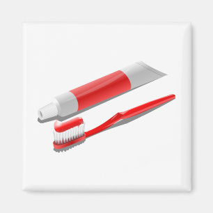 Toothbrush And Toothpaste Magnet
