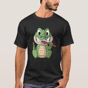 Toothbrush Crocodile Brushing Teeth T-Shirt