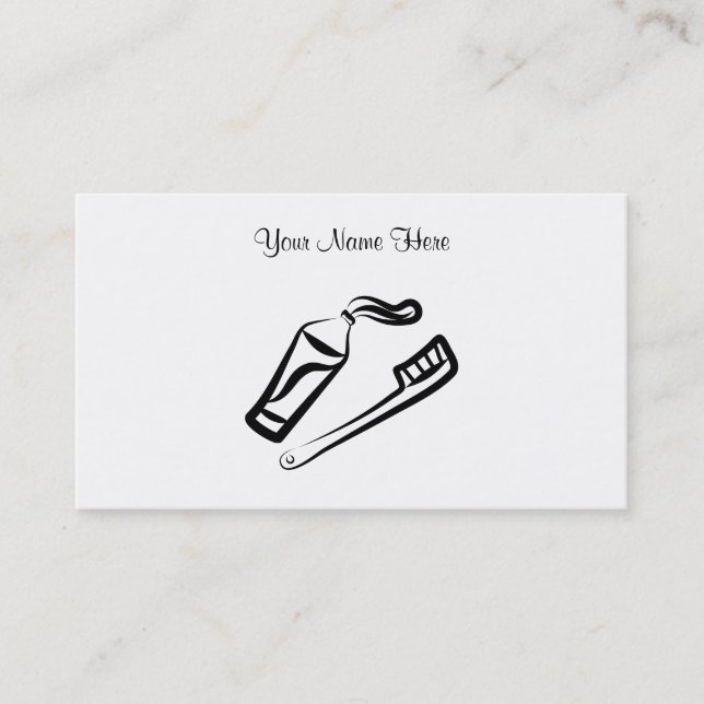 Toothbrush & Paste, Your Name Here Business Card (Front)