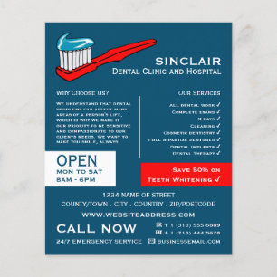 Toothbrush & Toothpaste, Dentistry, Dentist Advert Flyer