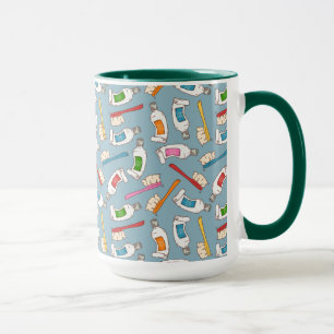 Toothbrush & Toothpaste Pattern Mug
