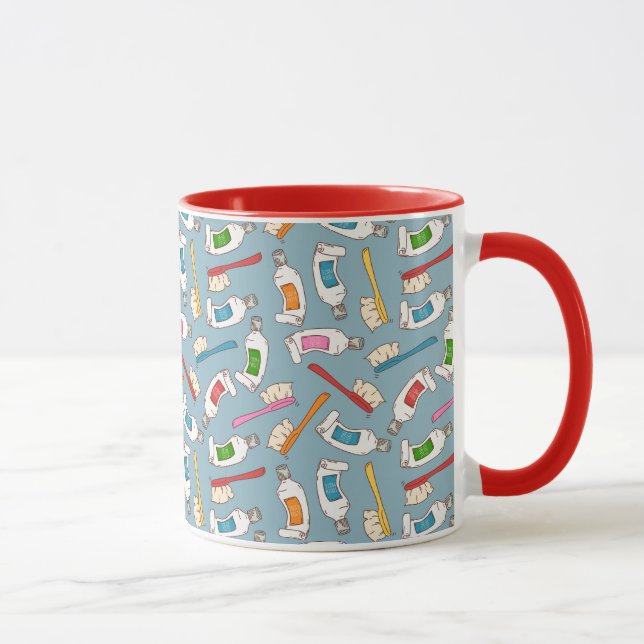 Toothbrush & Toothpaste Pattern Mug (Right)