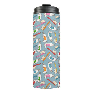 Toothbrush & Toothpaste Pattern Thermal Tumbler