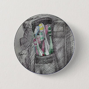 Toothbrushes 2 6 cm round badge