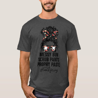 Toothfairy Messy Bun Scrub Pants Prophy Paste Flow T-Shirt