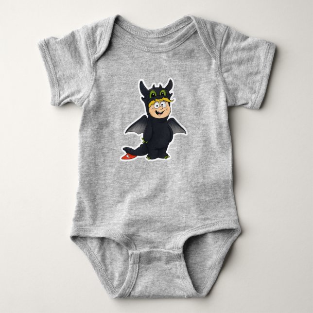 Toothless and Hiccup In One Baby Bodysuit (Front)
