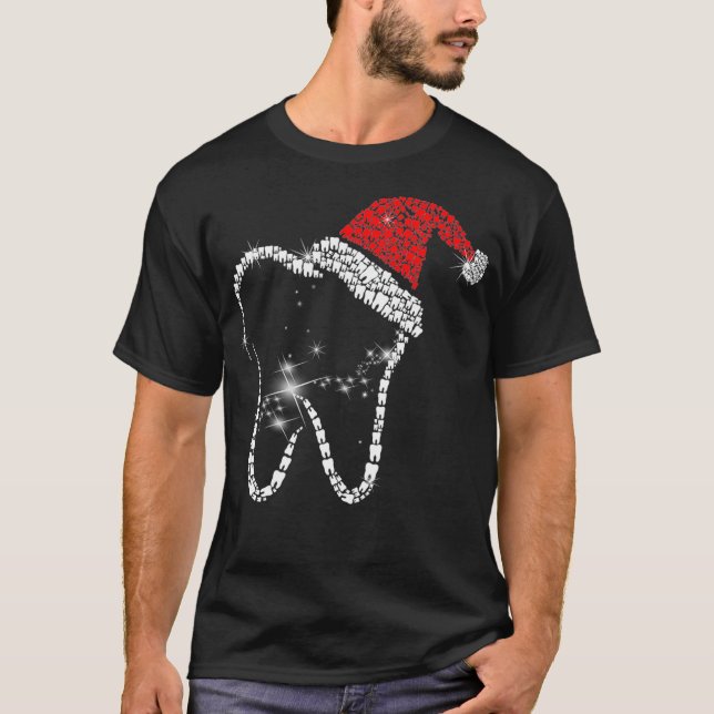 Toothmas Merry Christmas th In Santa Hat Dental As T-Shirt (Front)