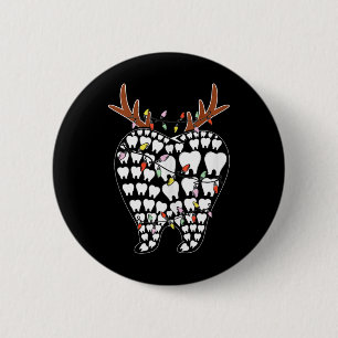 Toothmas Tooth Santa Reindeer Xmas Dentist Christm 6 Cm Round Badge