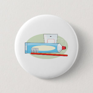 Toothpaste and Brush 6 Cm Round Badge