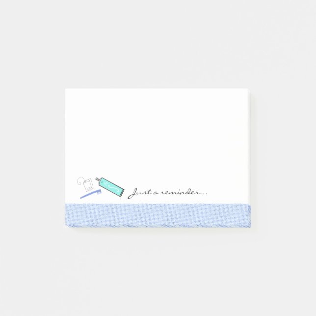 Toothpaste and Toothbrush Dental Reminder Post-it Notes (Front)