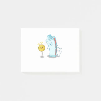 Toothpaste protects sweet tooth from a lollipop post-it notes