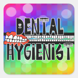 TOOTHY DENTAL HYGIENIST LOGO SQUARE STICKER