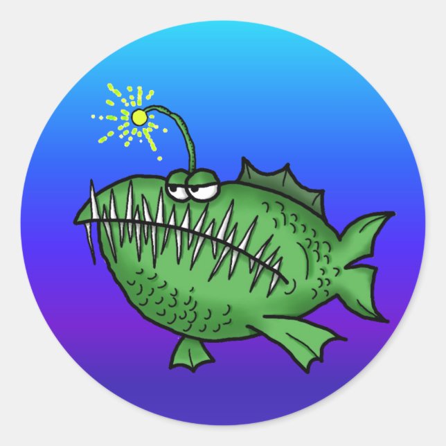 Toothy Fish Classic Round Sticker (Front)