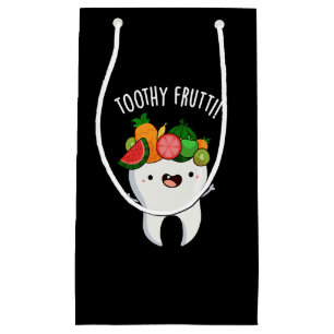 Toothy Fruity Funny Dental Pun Dark BG Small Gift Bag