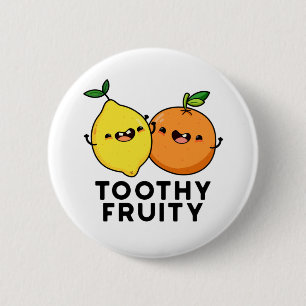 Toothy Fruity Funny Fruit Pun 6 Cm Round Badge