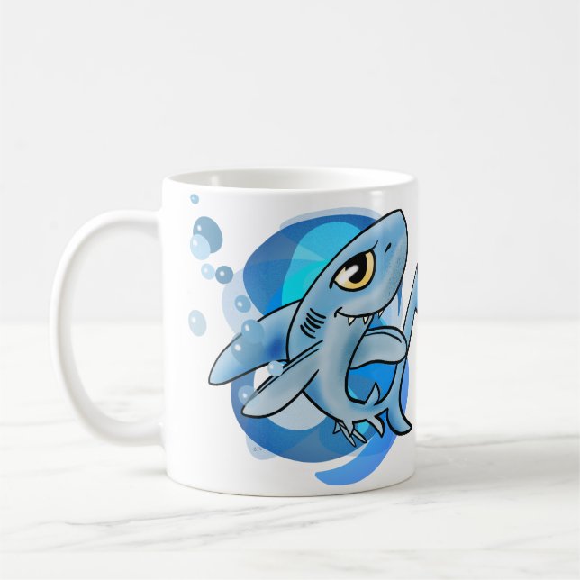 Toothy Grinning Shark Coffee Mug (Left)