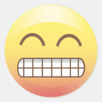 Toothy Smile Yellow Emoji Sticker