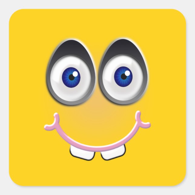 toothy smile - yellow square sticker (Front)
