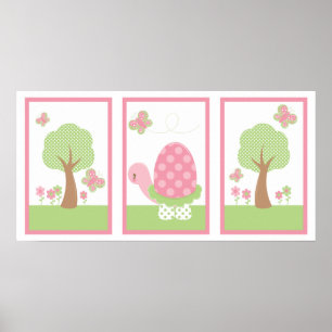 Tootsie Turtle Wall Print Pink