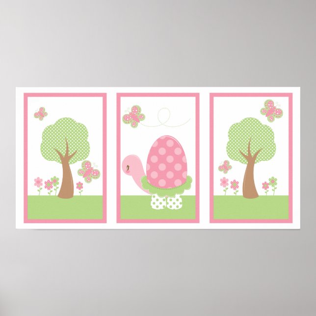 Tootsie Turtle Wall Print Pink (Front)