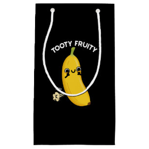 Tooty Fruity Funny Banana Fruit Pun Dark BG Small Gift Bag