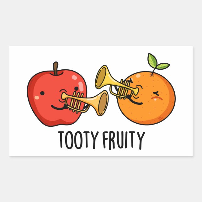 Tooty Fruity Funny Fruit Musician Pun  Rectangular Sticker (Front)