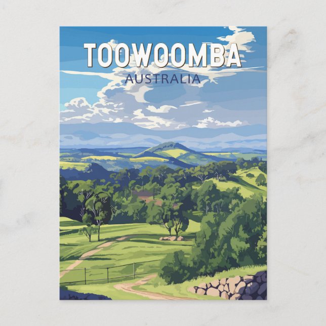 Toowoomba Australia Travel Art Vintage Postcard (Front)