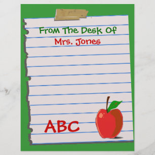 Top 10 Award! Teacher Letterhead Stationery